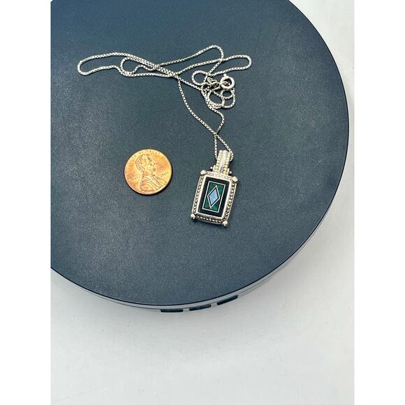 Whitney Kelly Onyx Malachite Opal Turquoise Sterling Silver Pendant Necklace - Picture 7 of 9